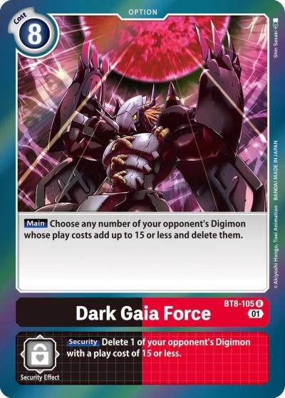 Dark Gaia Force BT8-105 R New Awakening Digimon card