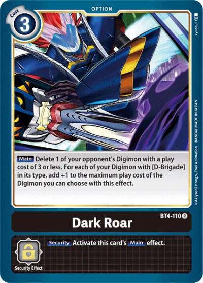 Dark Roar BT4-110 R Great Legend Digimon card
