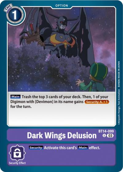 Dark Wings Delusion BT14-099 U Blast Ace Digimon card