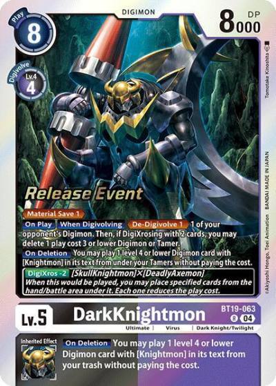 DarkKnightmon BT19-063 R Release Special Booster 2.0 Celebration Event Cards Digimon card