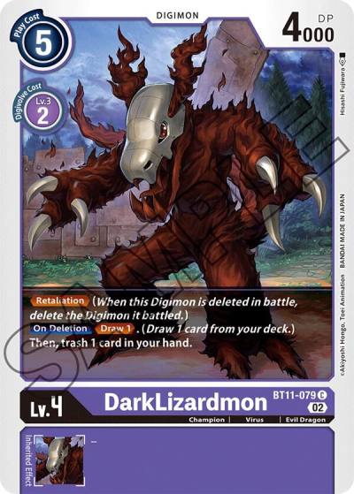 DarkLizardmon Foil BT11-079 C Dimensional Phase Digimon card