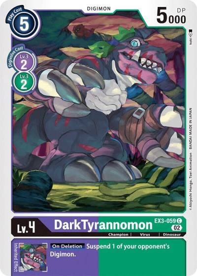 DarkTyrannomon EX3-059 C Draconic Roar Digimon card