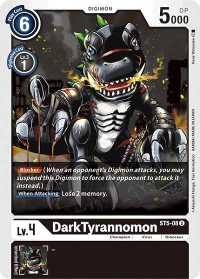DarkTyrannomon ST5-08 U Starter Deck 05: Machine Black Digimon card