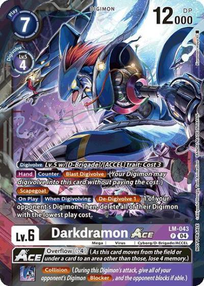 Darkdramon ACE Limited Card Pack LM-043 P World Convergence Digimon card