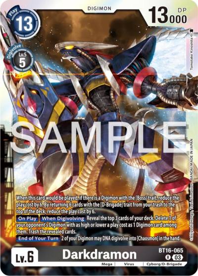 Darkdramon BT16-065 R Beginning Observer Digimon card