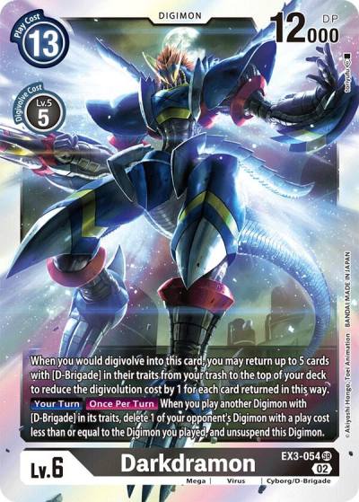 Darkdramon EX3-054 SR Draconic Roar Digimon card