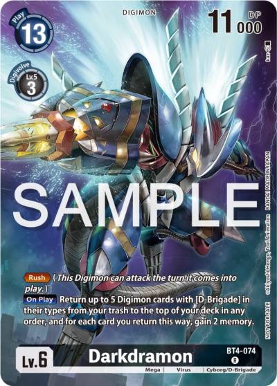 Darkdramon Official Tournament Pack Vol12 BT4-074 R Great Legend Digimon card