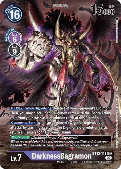 DarknessBagramon Alternate Art BT12-111 SEC Across Time Digimon card