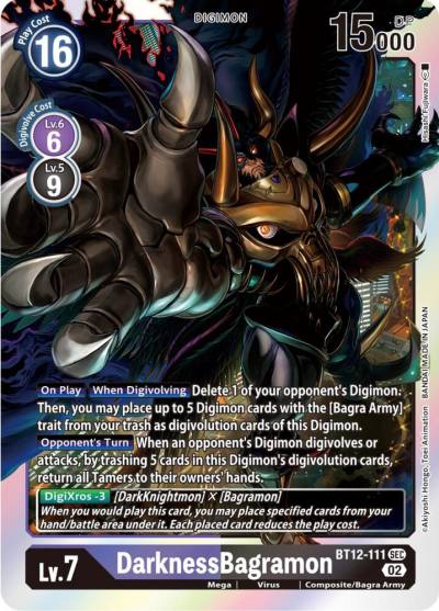 DarknessBagramon BT12-111 SEC Across Time Digimon card