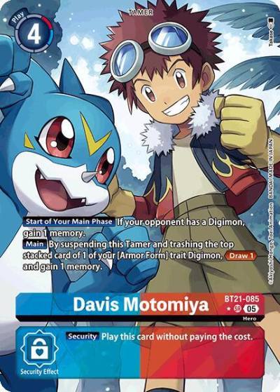 Davis Motomiya Alternate Art BT21-085 SR World Convergence Digimon card