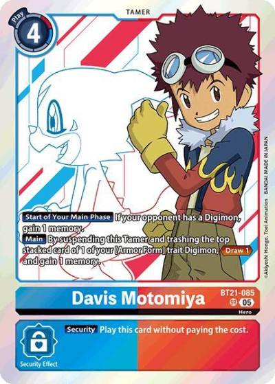Davis Motomiya BT21-085 SR World Convergence Digimon card