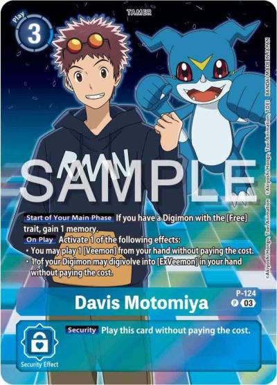 Davis Motomiya Digimon Adventure 02 The Beginning Set P-124 P Digimon Promotion Cards Digimon card