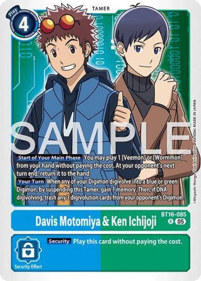 Davis Motomiya & Ken Ichijoji Reprint BT16-085 R Advanced Booster Digimon Generation Digimon card