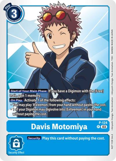 Davis Motomiya NYCC 2023 Demo Deck P-124 P Digimon Demo Deck Exclusive Cards Digimon card