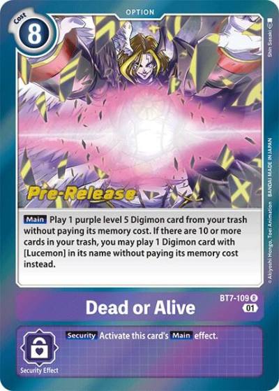 Dead or Alive BT7-109 R Next Adventure Pre-Release Cards Digimon card