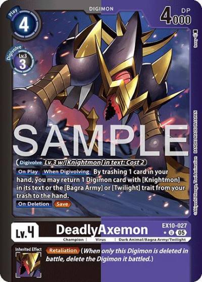 DeadlyAxemon Limited Foil EX10-027 U Sinister Order Digimon card