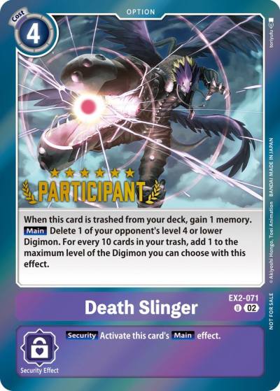 Death Slinger Digimon 3 On 3 Participation EX2-071 U Digital Hazard Digimon card