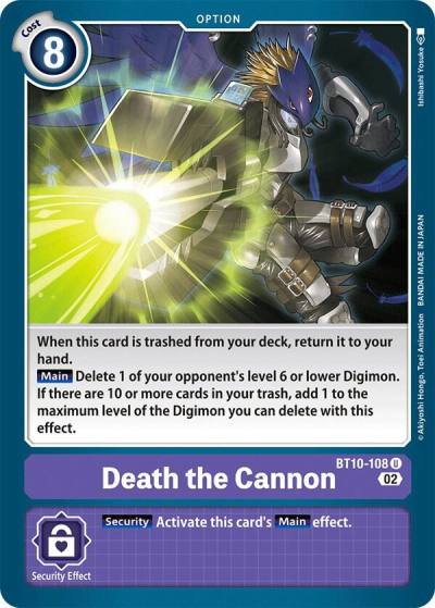 Death the Cannon BT10-108 U Xros Encounter Digimon card