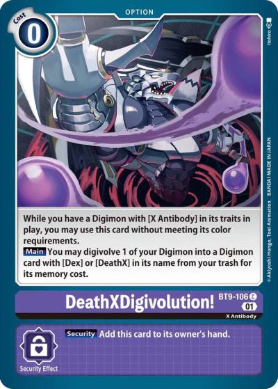 DeathXDigivolution BT9-106 C X Record Digimon card