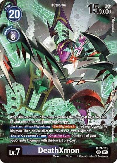 DeathXmon Alternate Art BT9-112 SEC Special Limited Set Digimon card