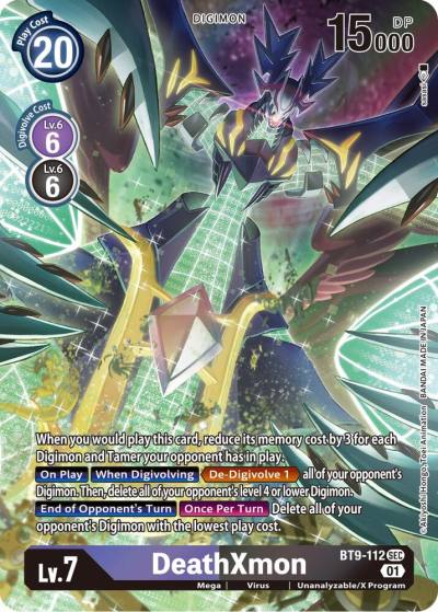 DeathXmon Alternate Art BT9-112 SEC X Record Digimon card