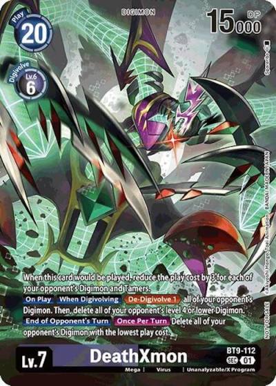 DeathXmon Event Pack 7 BT9-112 SEC X Record Digimon card