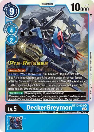 DeckerGreymon BT10-026 R Xros Encounter Pre-Release Cards Digimon card