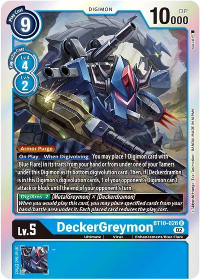 DeckerGreymon BT10-026 R Xros Encounter Digimon card
