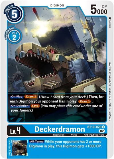 Deckerdramon BT10-020 U Xros Encounter Digimon card