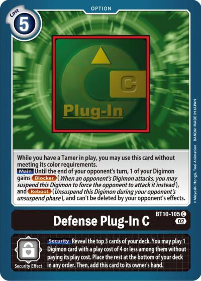 Defense Plug In C BT10-105 C Xros Encounter Digimon card