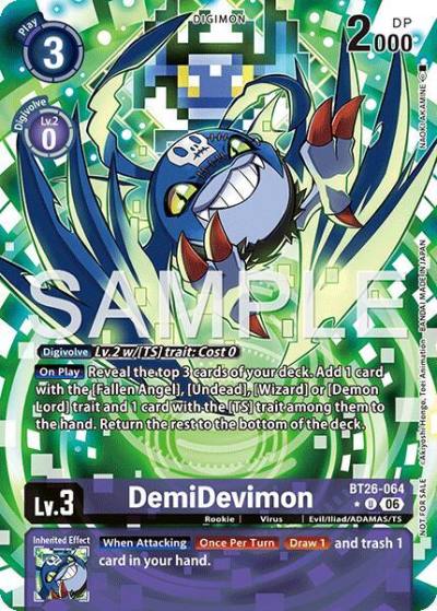 DemiDevimon Alternate Art BT26-064 U Timeless Bonds Digimon card