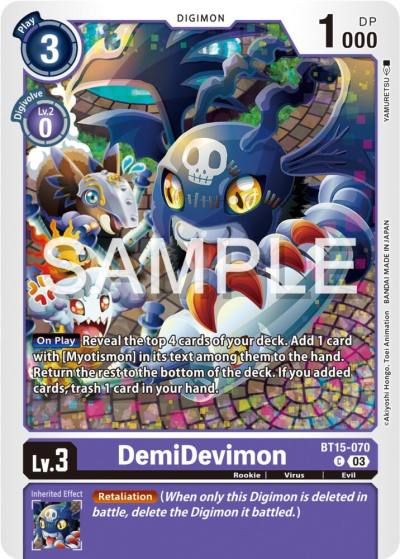 DemiDevimon BT15-070 C Exceed Apocalypse Digimon card