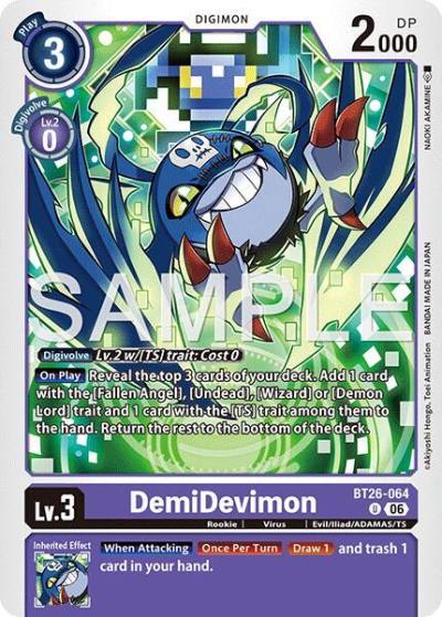 DemiDevimon BT26-064 U Timeless Bonds Digimon card