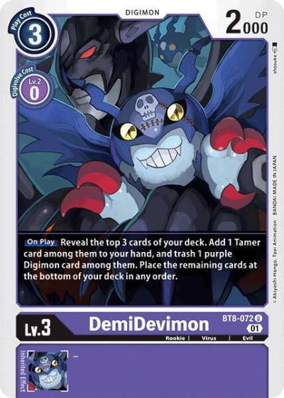 DemiDevimon BT8-072 U New Awakening Digimon card