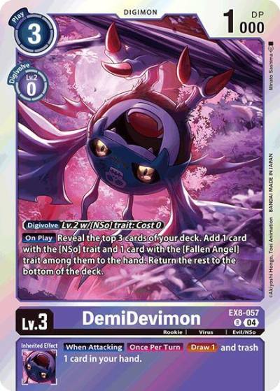 DemiDevimon EX8-057 R Chain of Liberation Digimon card