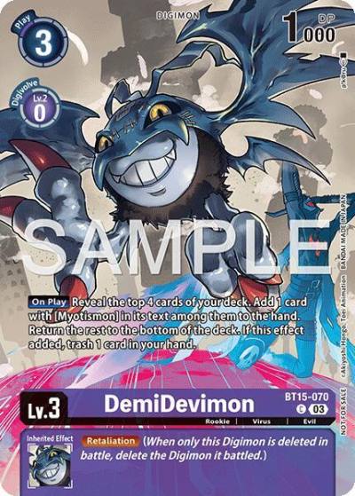DemiDevimon Sinister Order Legend Pack BT15-070 C Exceed Apocalypse Digimon card
