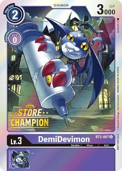 DemiDevimon Store Champion BT2-067 U Release Special Booster 1.0 Digimon card