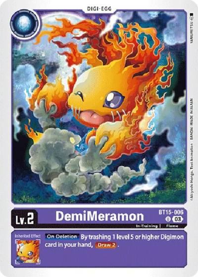 DemiMeramon BT15-006 U Exceed Apocalypse Digimon card