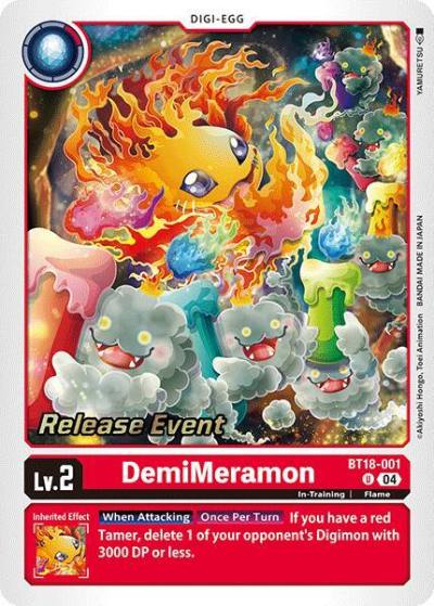 DemiMeramon BT18-001 U Release Special Booster 2.0 Celebration Event Cards Digimon card