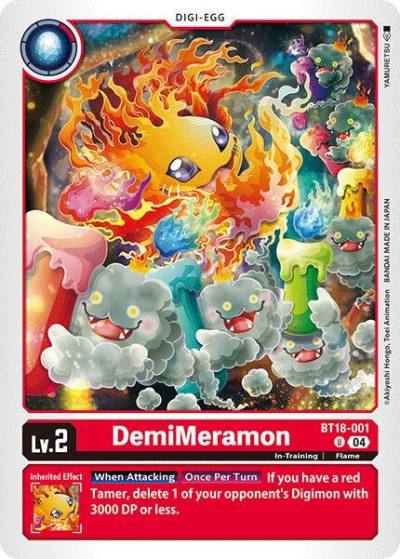DemiMeramon BT18-001 U Release Special Booster 2.0 Digimon card