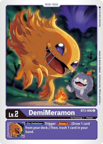 DemiMeramon BT3-006 U Release Special Booster 1.5 Digimon card