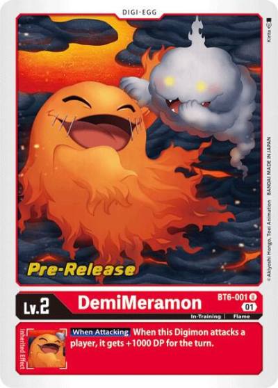 DemiMeramon BT6-001 U Double Diamond Pre-Release Cards Digimon card