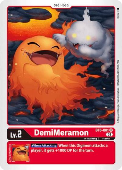 DemiMeramon BT6-001 U Double Diamond Digimon card