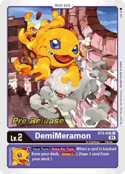 DemiMeramon BT8-006 U New Awakening Pre-Release Cards Digimon card