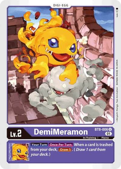 DemiMeramon BT8-006 U New Awakening Digimon card
