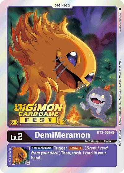 DemiMeramon Digimon Card Game Fest 2022 BT3-006 U Release Special Booster 1.0 Digimon card