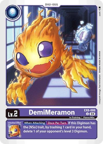 DemiMeramon EX8-006 U Chain of Liberation Digimon card