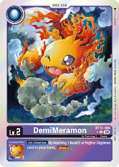 DemiMeramon Exceed Apocalypse Box Promotion Pack BT15-006 U Exceed Apocalypse Digimon card