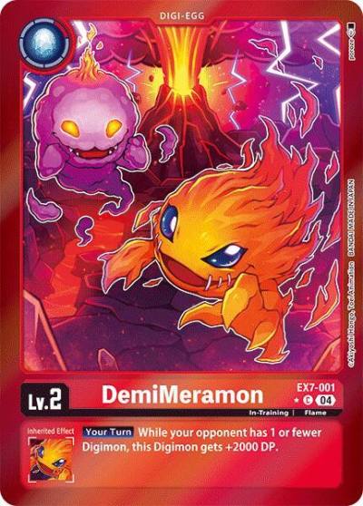 DemiMeramon Foil EX7-001 C Digimon LIBERATOR Digimon card