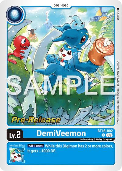 DemiVeemon BT16-002 U Beginning Observer Pre-Release Cards Digimon card